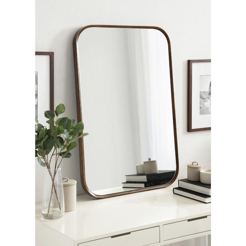 Kate and Laurel Nordlund Framed Wall Mirror, 23x35, Walnut Brown