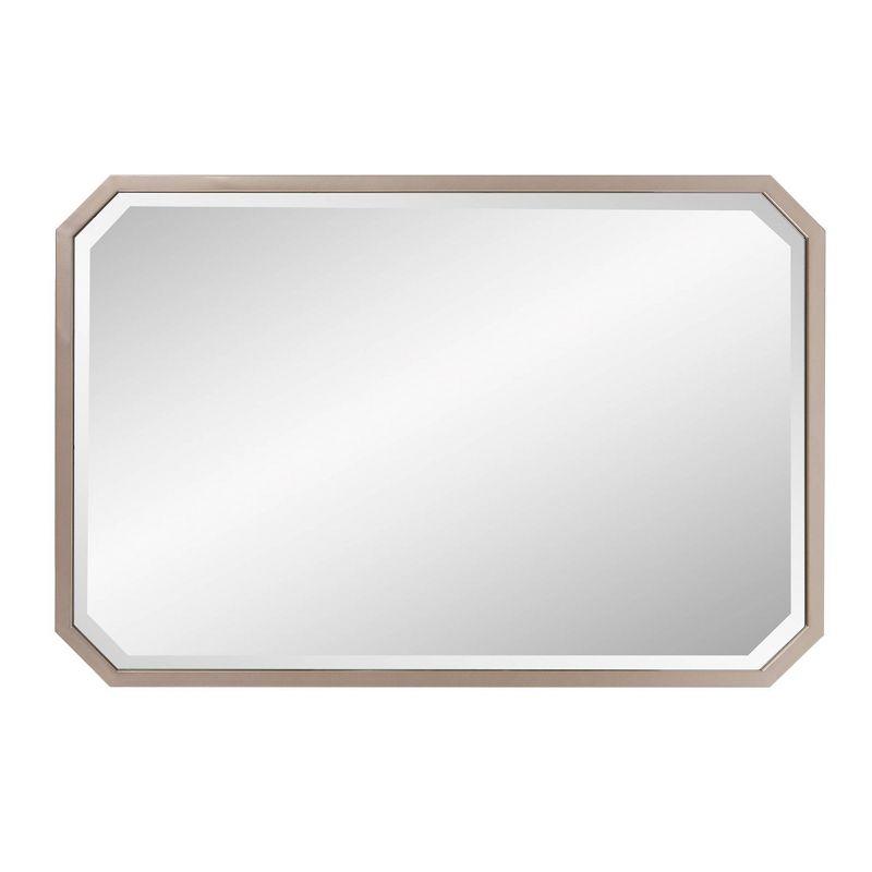 Elongated Octagonal Champagne Silver Wall Mirror 22.5"x34"