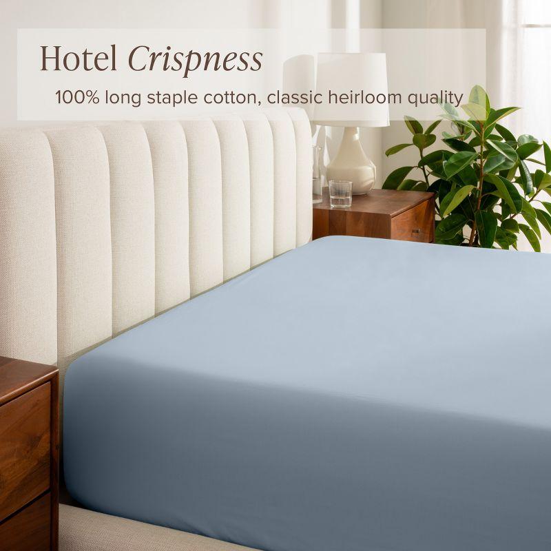 Bare Home 260 Thread Count Organic Cotton Percale Fitted Sheet