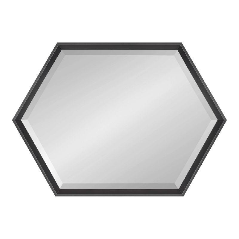 22" x 31" Calder Hexagon Wall Mirror Black - Kate & Laurel All Things Decor: Modern Beveled Edge, No Assembly Required, Wall Mount