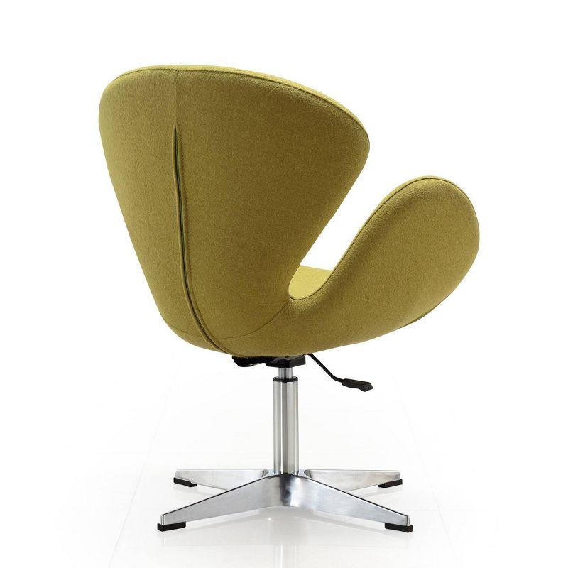 Set of 2 Raspberry Faux Leather Adjustable Swivel Chairs Green - Manhattan Comfort