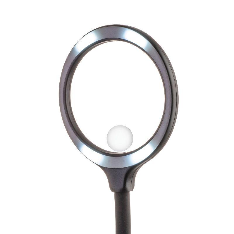 CARSON® DeskBrite™ 300 2x Aspheric COB LED Desk Top Magnifier with 5x Spot Lens in Black