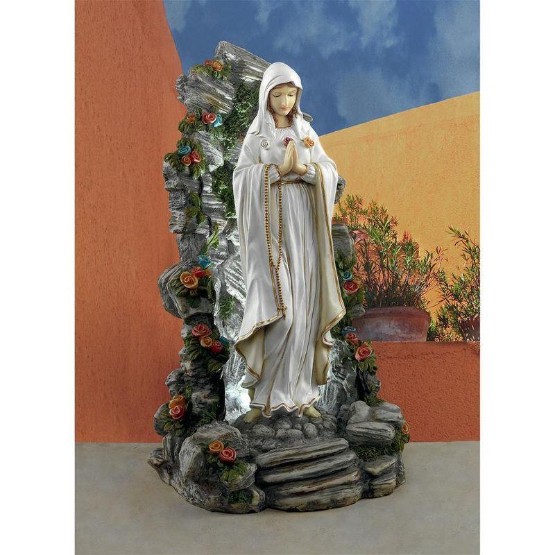 Illuminated Resin Garden Grotto Statue in Sacred Hues