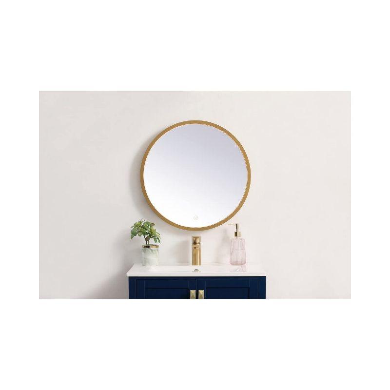 Elegant Lighting Pier 21 inch LED Mirror with Adjustable Color Temperature 3000K/4200K/6400K in Brass
