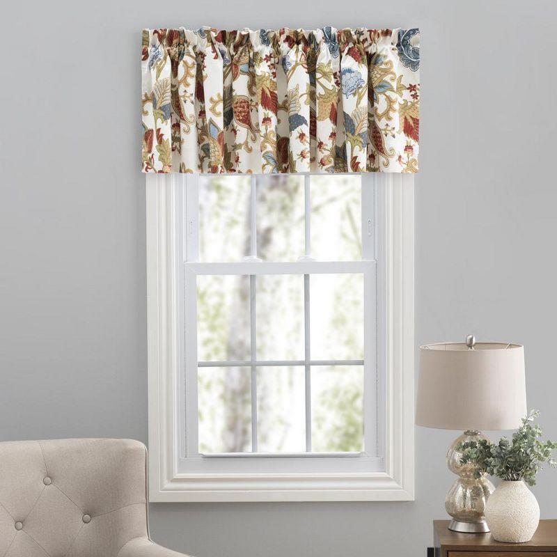 Multicolor Jacobean Floral Rod Pocket Window Valance