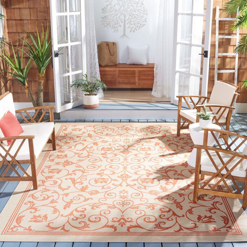 Courtyard CY2098 Power Loomed Indoor and Outdoor Area Rug - Natural/Terra - 8'x11' - Safavieh