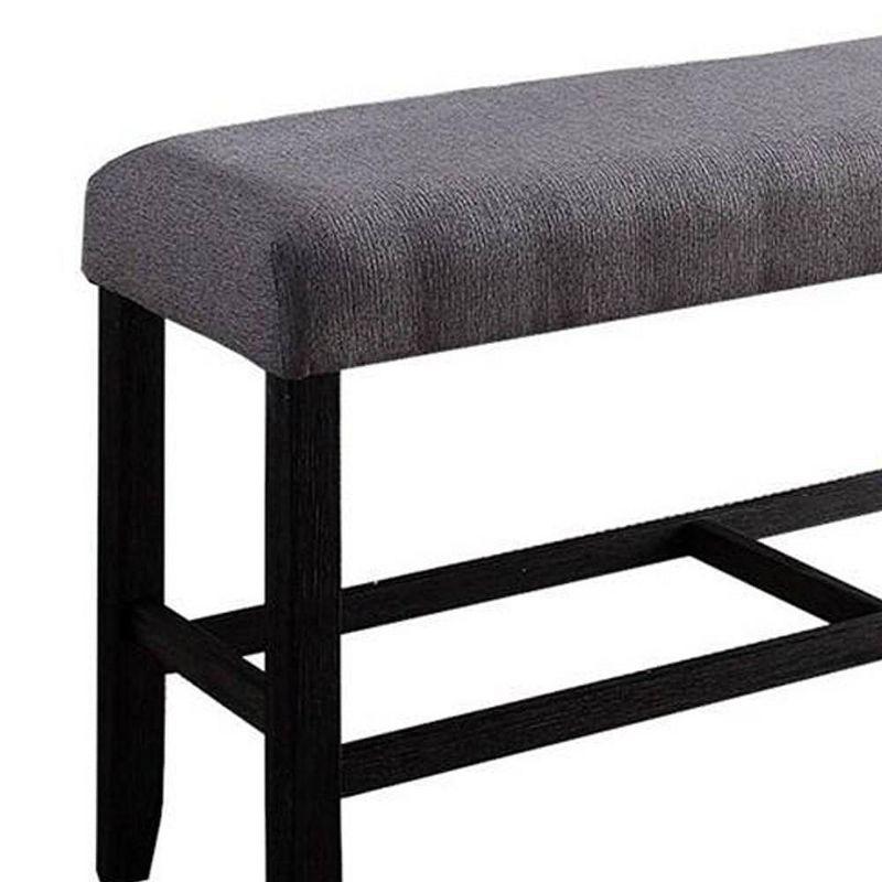 Acme Furniture 48" Yelena Fabric Counter Height Bench Weathered Espresso : Linen Upholstery, Wood Frame