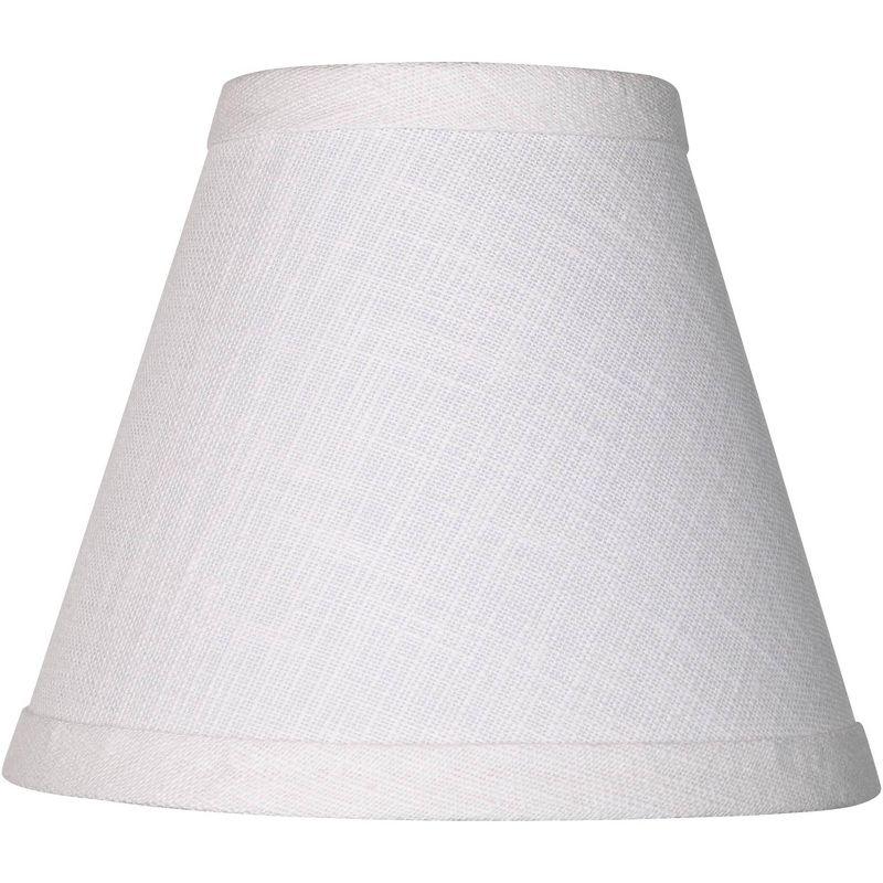 Springcrest Set of 6 Hardback Empire Lamp Shades White Linen Small 3" Top x 6" Bottom x 5" High Candelabra Clip-On Fitting