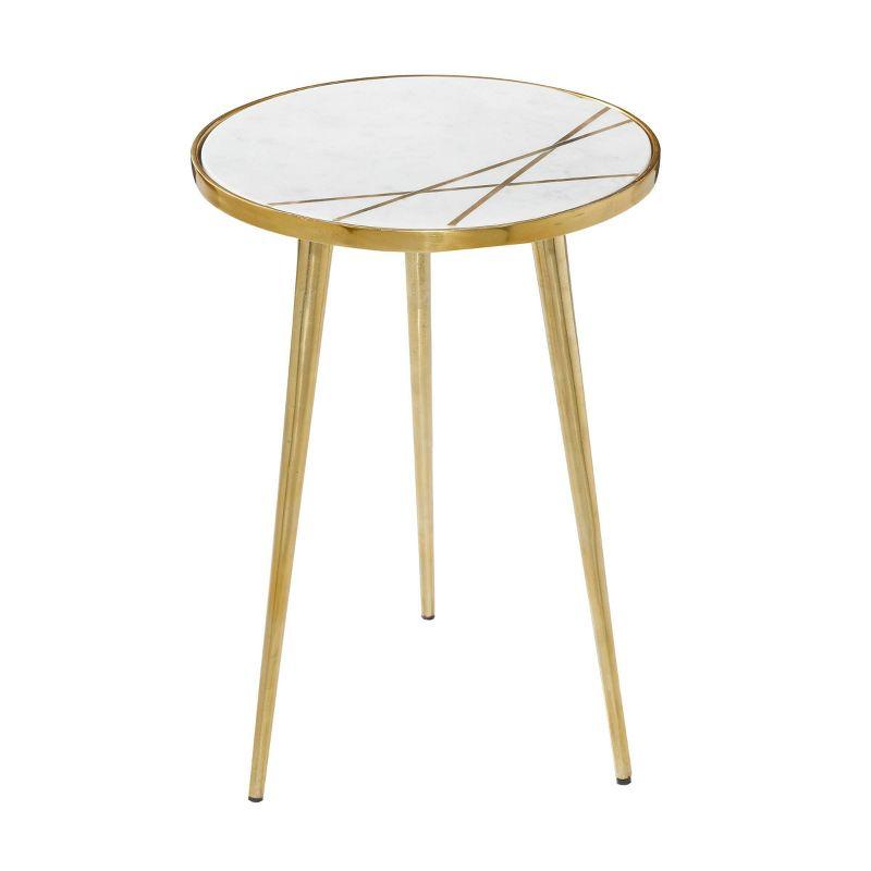 Modern Aluminum Coffee Table Gold - Olivia & May: Marble Top, Indoor Use, No Assembly Required