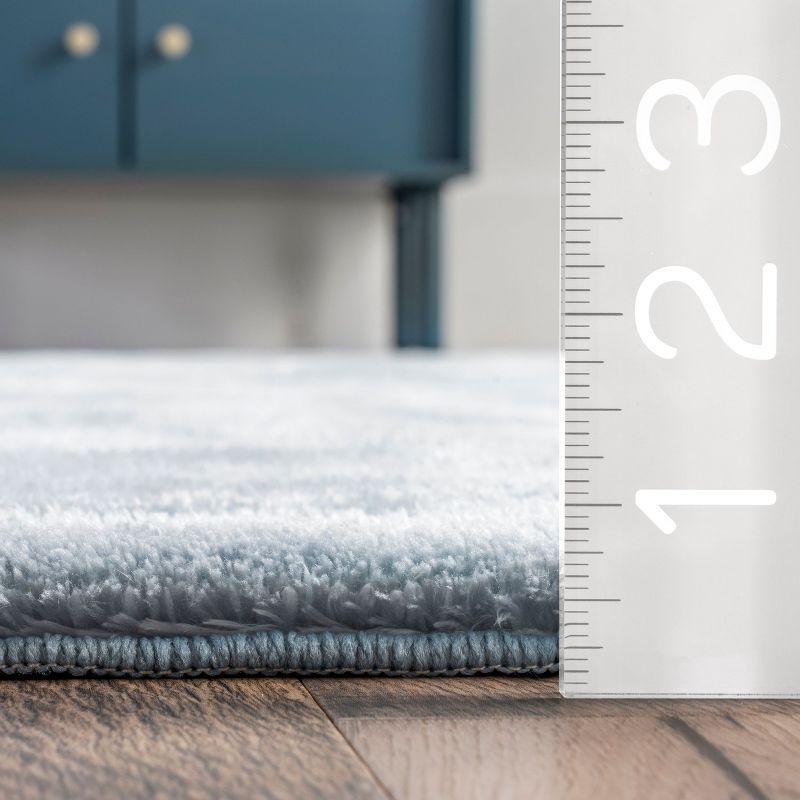 nuLOOM 3' x 5' Cozy Plush SuperiorWash Area Rug, Machine Washable, Non-Slip, Soft Fluffy Shag Carpet for Living Room Bedroom Nursery, Loni Light Blue