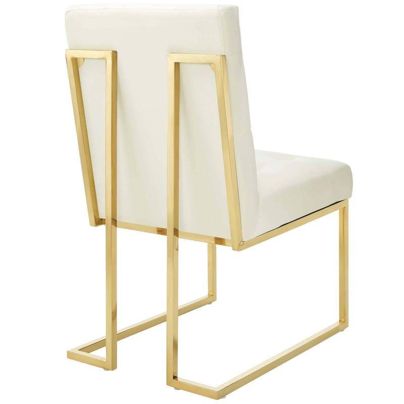 Privy Gold Stainless Steel Performance Velvet Dining Chair Gold/Ivory - Modway