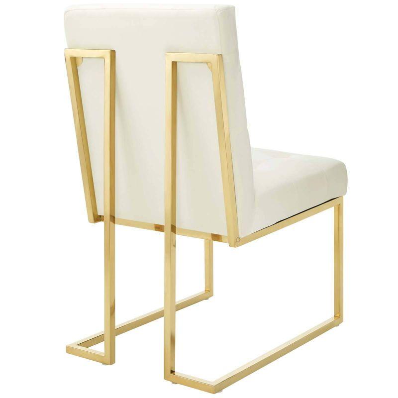 Privy Gold Stainless Steel Performance Velvet Dining Chair - Modway