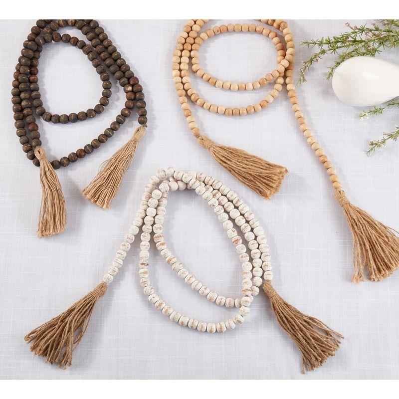 Saro Lifestyle Decorative Garland With Wood Bead Design