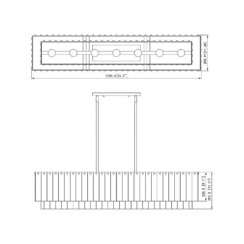 Z-Lite Glacier 7 - Light Island Pendant Light in  Modern Gold