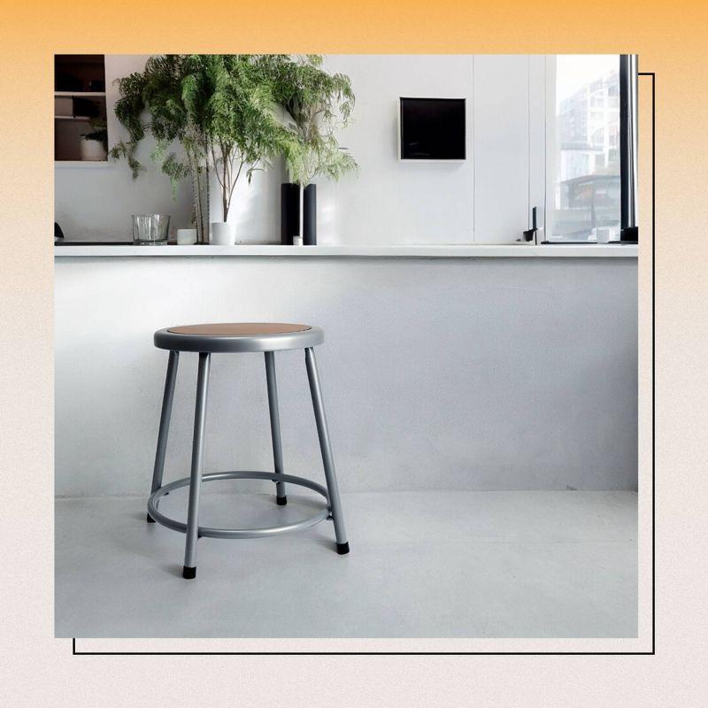 Hampden Furnishings 18" Felix Collection Steel Stool Gray