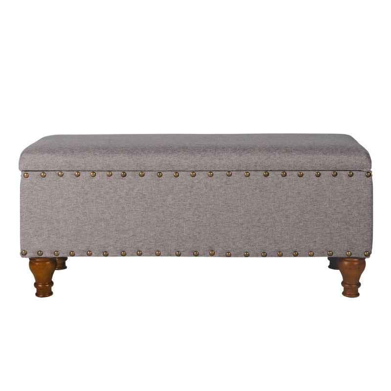 Large Storage Bench with Nailhead Trim - HomePop