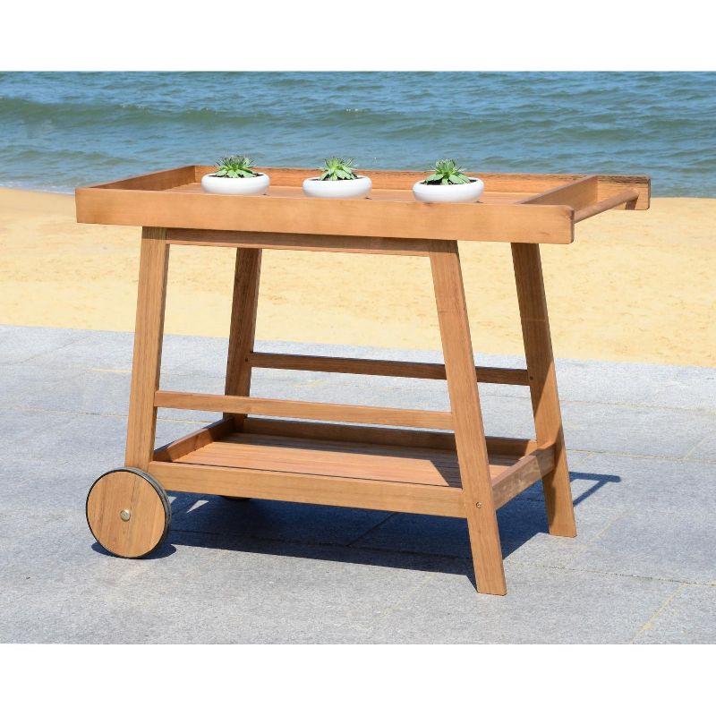 Renzo Indoor/Outdoor Serving Cart PAT7032 - Natural - Safavieh