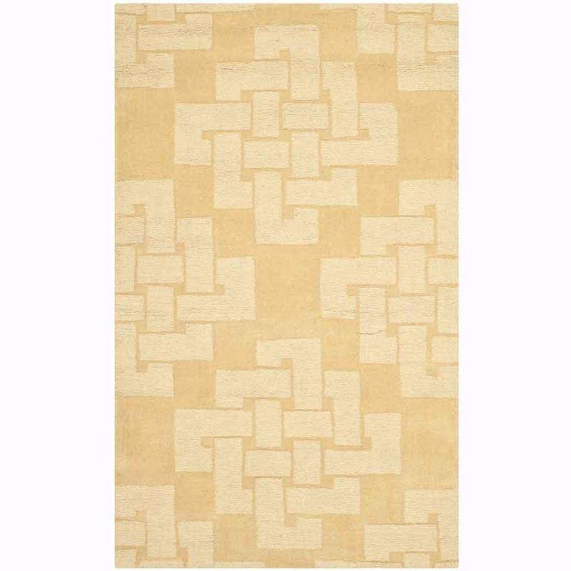 Geometric Hand-Tufted Wool Rattan Area Rug