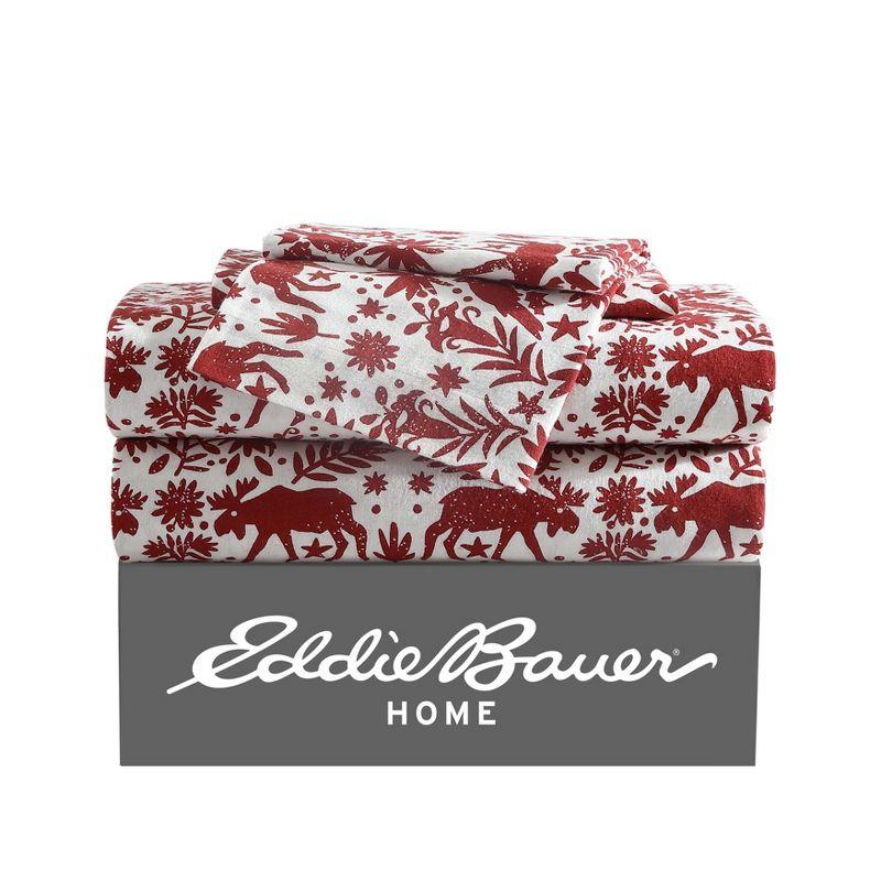 Eddie Bauer Arcadia Red Twin Sheet Set