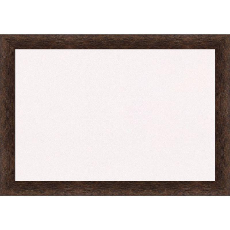 27"x19" White Cork Bulletin Board with Walnut Wood Frame