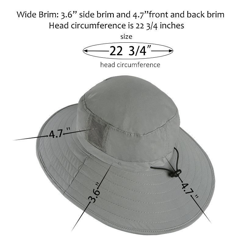 Solaris Unisex Wide Brim UV Sun Protection Hat for Adults, Suit for Outdoor Garden Hiking Safari Beach Travel, Gray