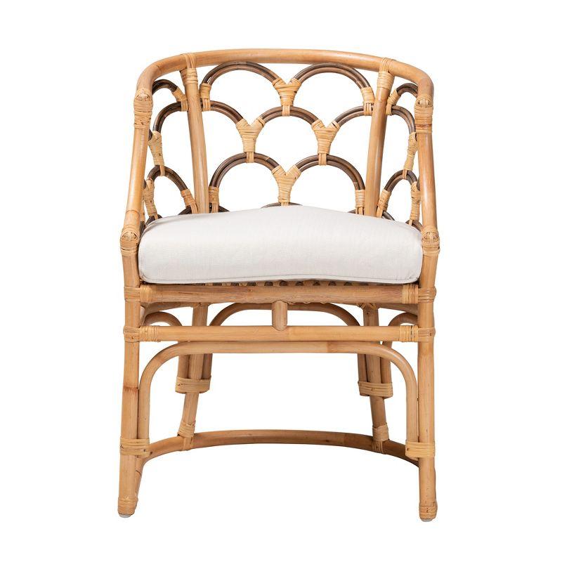 bali & pari Aster Modern Bohemian Natural Brown Rattan Armchair