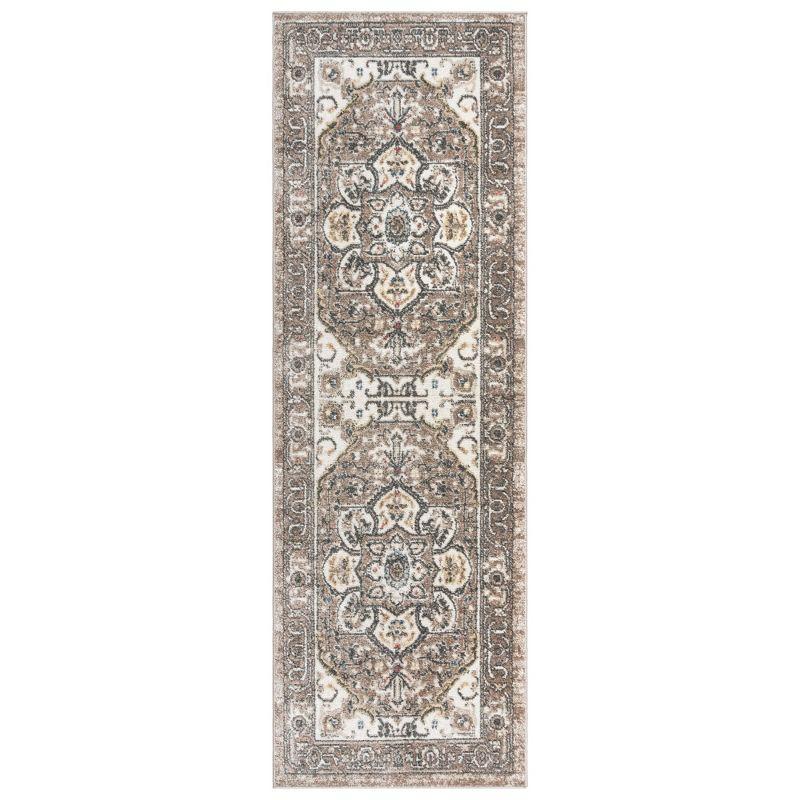 Heirloom Wynn Traditional Moroccan Brown Beige Polypropylene Area Rug