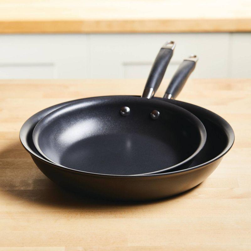 Anolon Advanced Home 10.25" and 12.75" Hard Anodized Nonstick Frying Pan Set Onyx