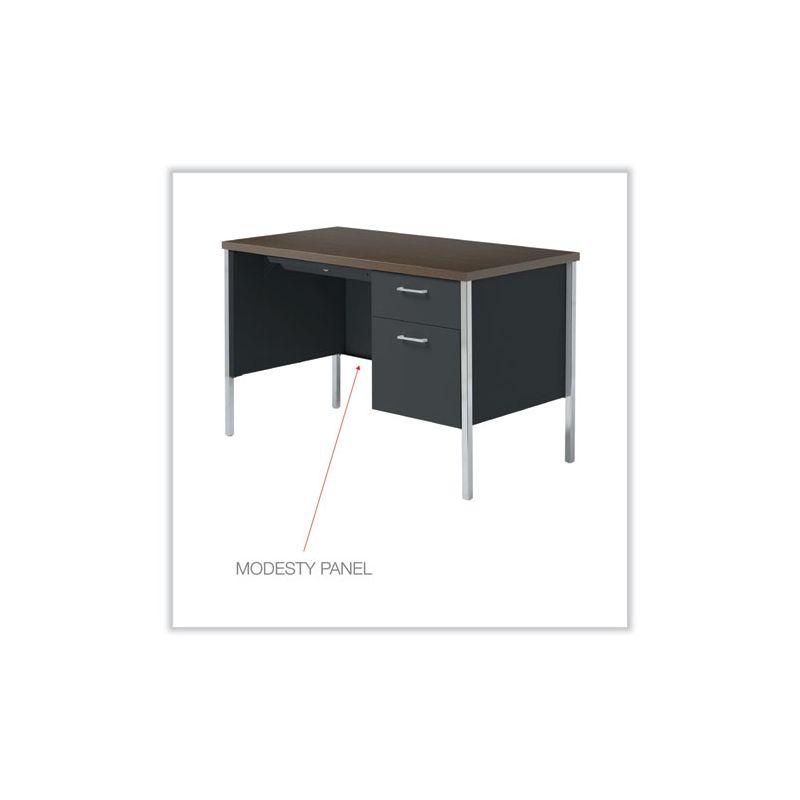 Alera Single Pedestal Steel Desk, 45.25" x 24" x 29.5", Mocha/Black