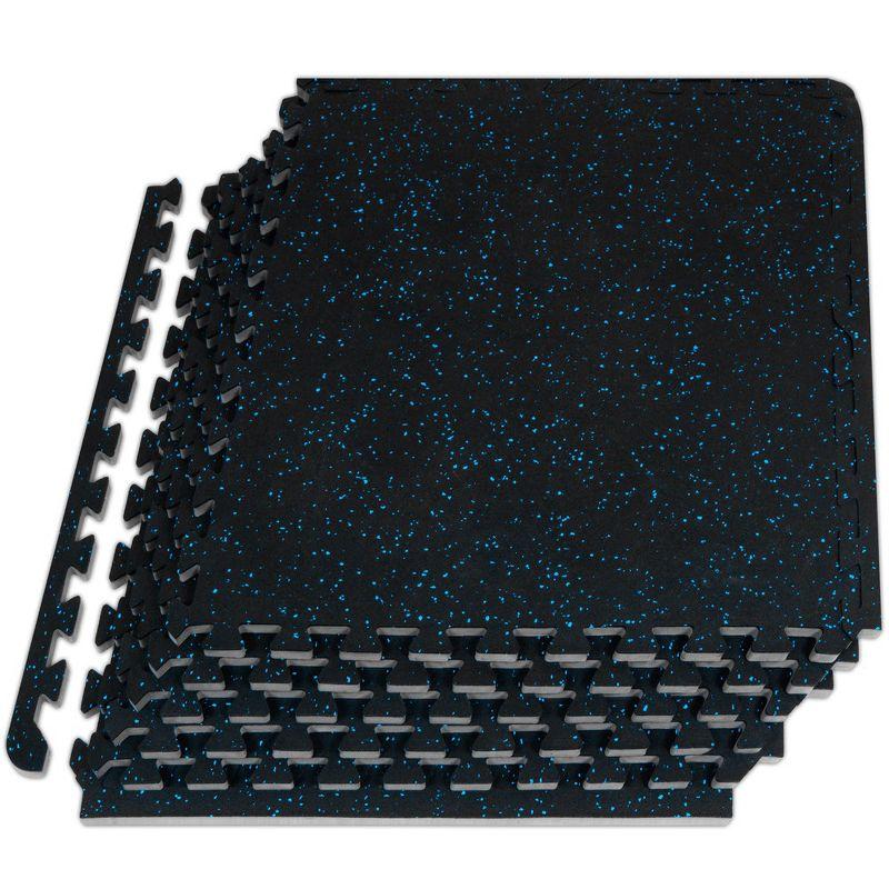 ProsourceFit 24 SQFT Blue Rubber Top Exercise Puzzle Mat