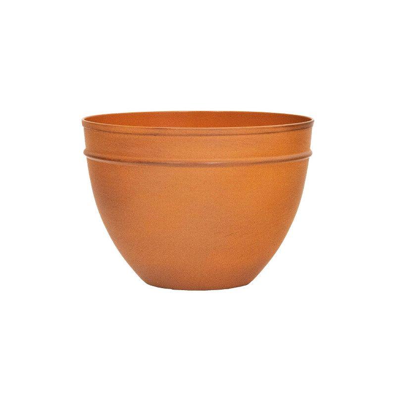 Burnt Sienna Galvanized Steel Bowl Planter Pot 8"