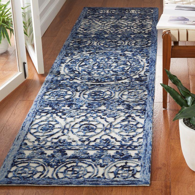 Trace TRC701 Hand Tufted Runner Rug - Navy/Ivory - 2'3"x9' - Safavieh.