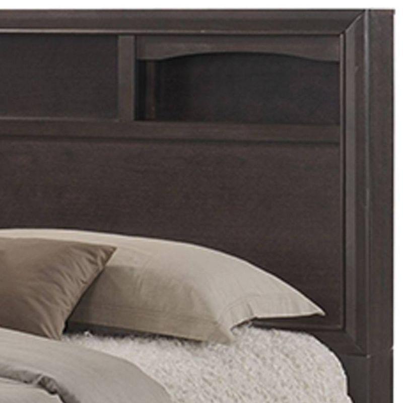 Madison 88" Queen Bed Espresso - Acme Furniture: Storage Headboard, No Box Spring Needed