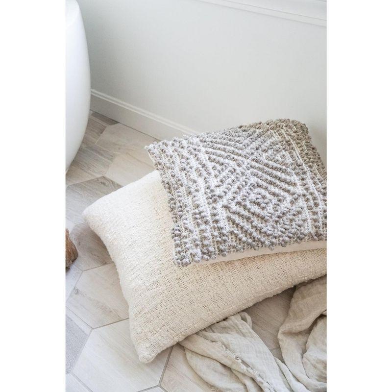 Cozy Cotton White Boucle Euro Pillow 26x26