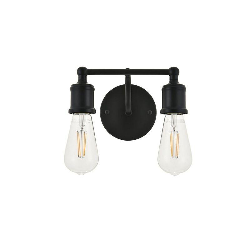 Elegant Lighting Serif 2 light black Wall Sconce