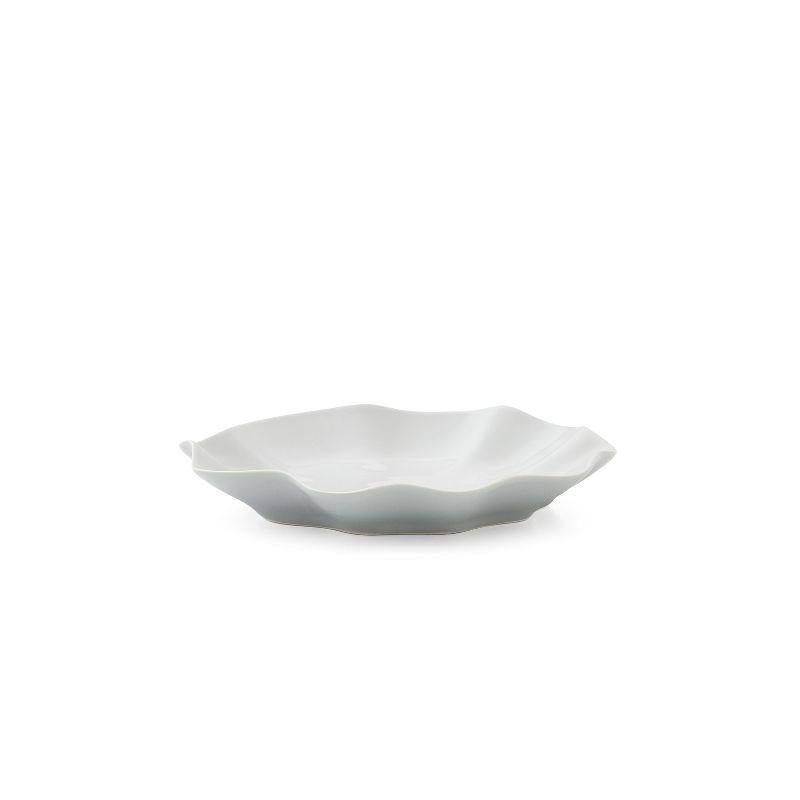 White Ceramic Fluted Salad Dessert Plate, 10-inch