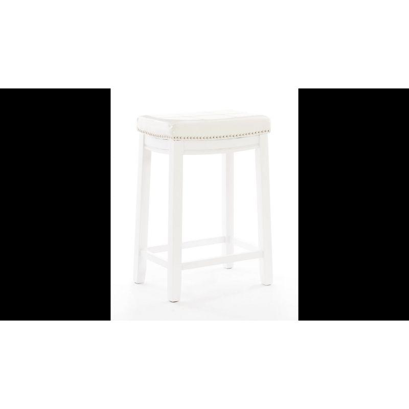 Claridge Leather Saddle Counter Height Barstool - Linon