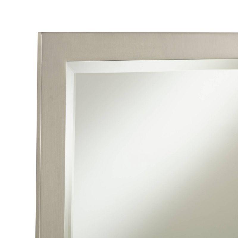 Possini Euro Design Metzeo Rectangular Vanity Wall Mirror Modern Beveled Glass Brushed Nickel Metal Frame 33" Wide for Bathroom Bedroom Home Entryway