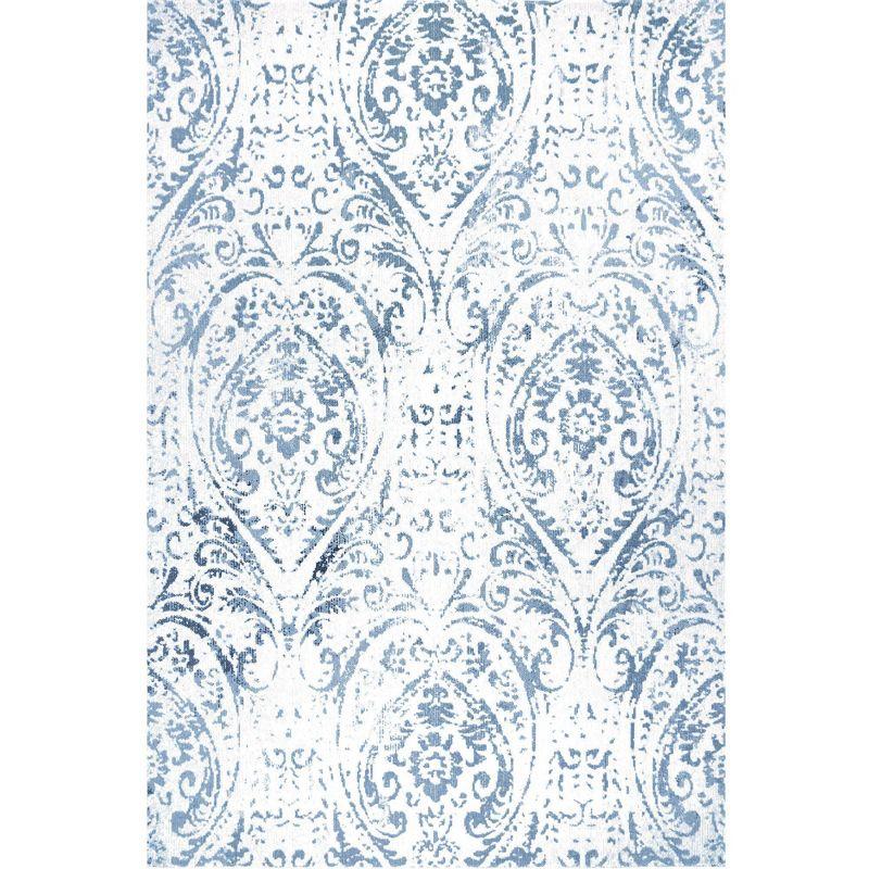 Nicole Miller New York Patio Sofia Juniper Paisley Indoor/Outdoor Area Rug, Ivory/Blue