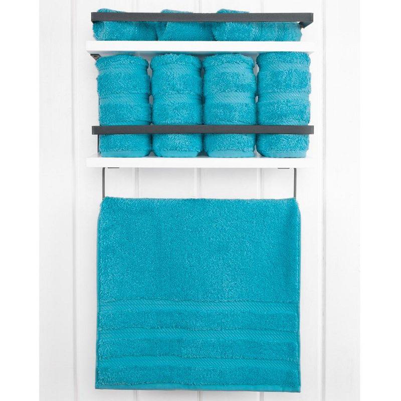 Aqua Blue 100% Cotton Turkish 4 Piece Hand Towel Set