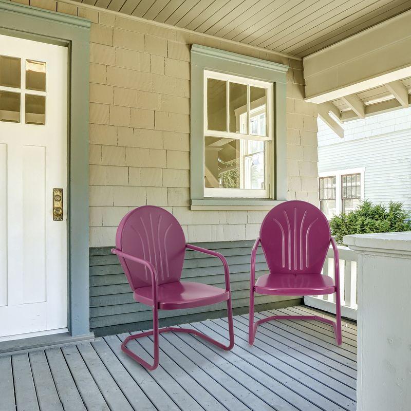 Retro Tulip 34" Outdoor Armchair in Vibrant Purple