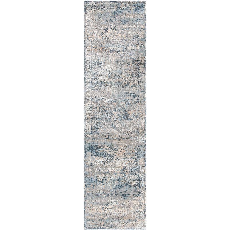 Martha Stewart Blue Synthetic Runner Rug