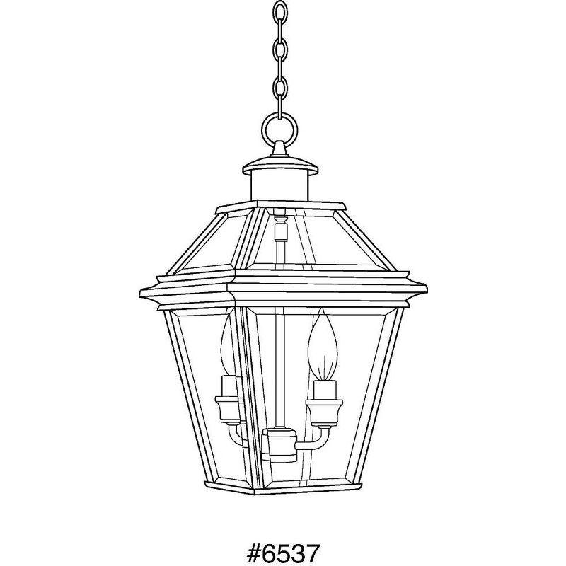 Progress Lighting Burlington 2-Light Outdoor Hanging Lantern, Antique Bronze, Clear Beveled Glass