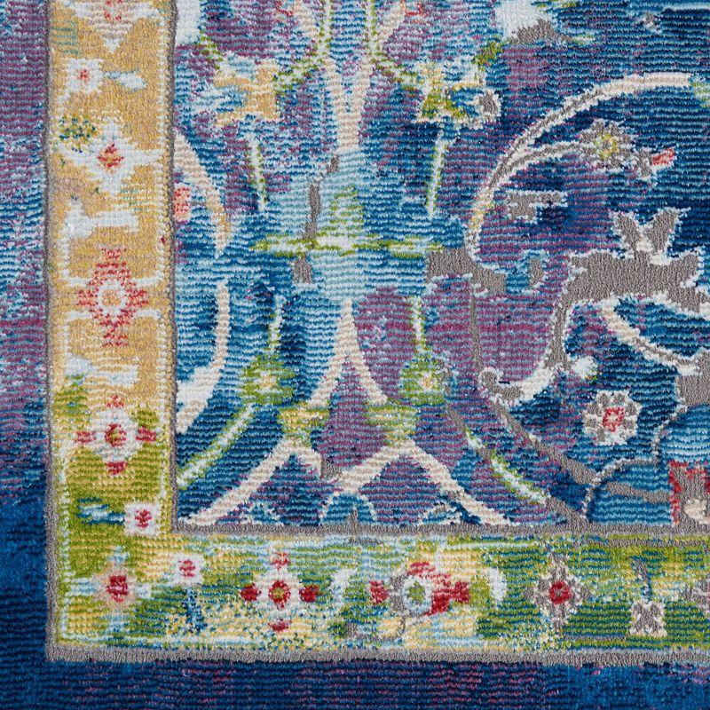 Global Vintage GLB03 Blue Area Rug Oushak Vintage Center Medallion By Nourison