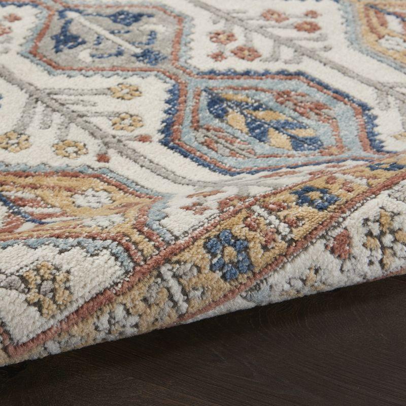 Ivory Multi 5' x 7' Handmade Reversible Synthetic Area Rug