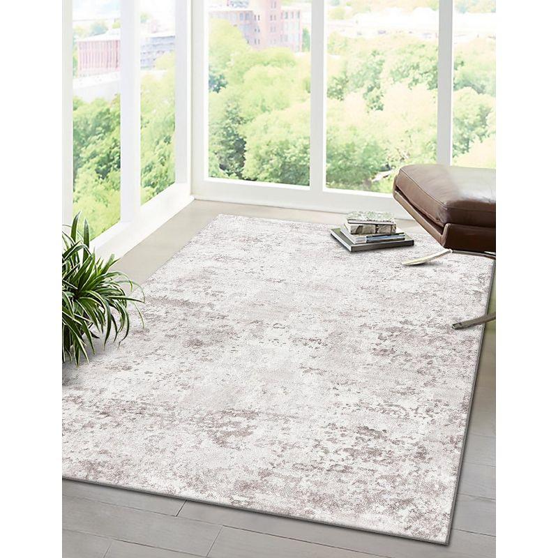 Unique Loom Eos Collection Area Rug - Borealis (10'  x 14' Rectangle Stone Gray/Ivory)