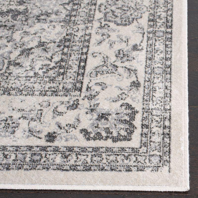 Ivory and Beige Rectangular Viscose Area Rug 7'10" x 10'