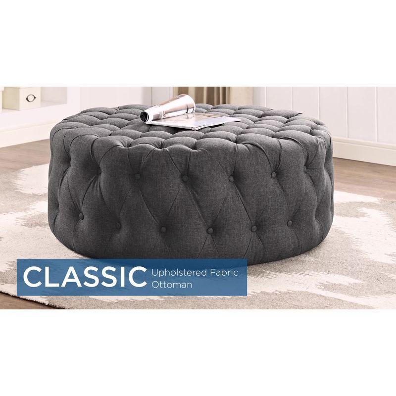 Modway Copper Grove Harrison Blue Amour Fabric Ottoman