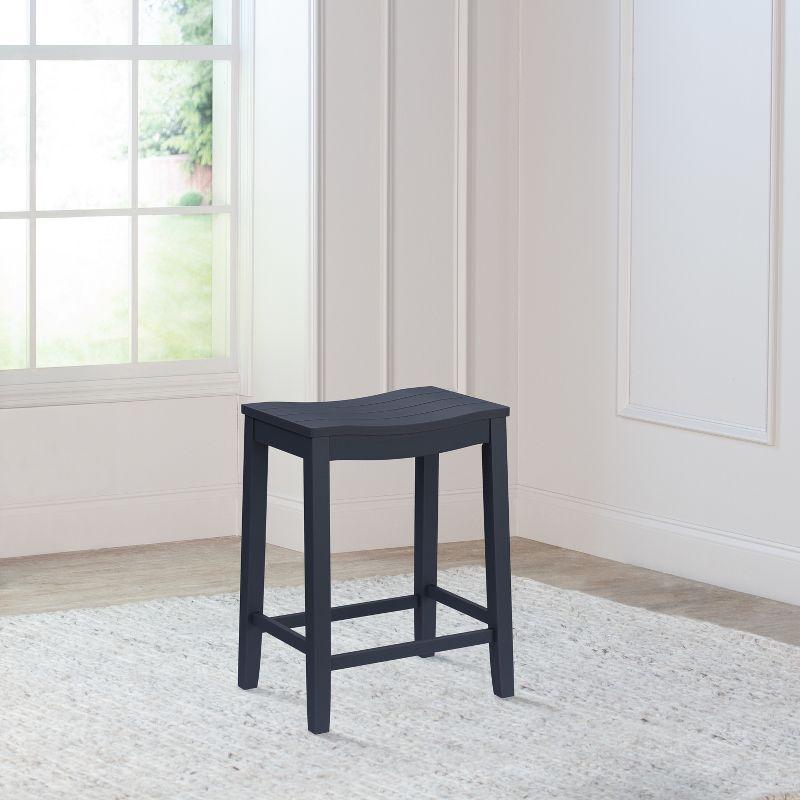 Hillsdale Furniture 24" Fiddler Backless Wood Counter Height Barstool Navy : Matte Finish, Fixed Height