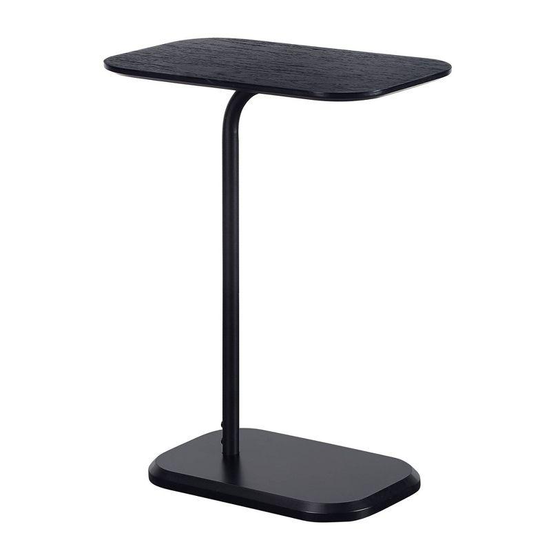 Oslo Black Wood and Metal C-Shaped End Table